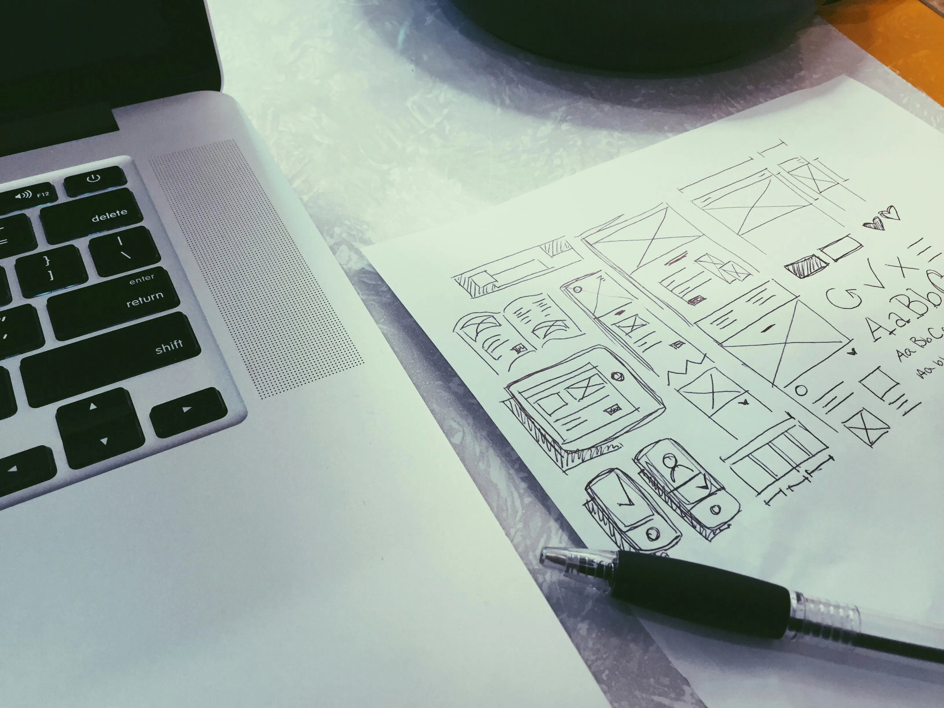 system design drawn in paper
