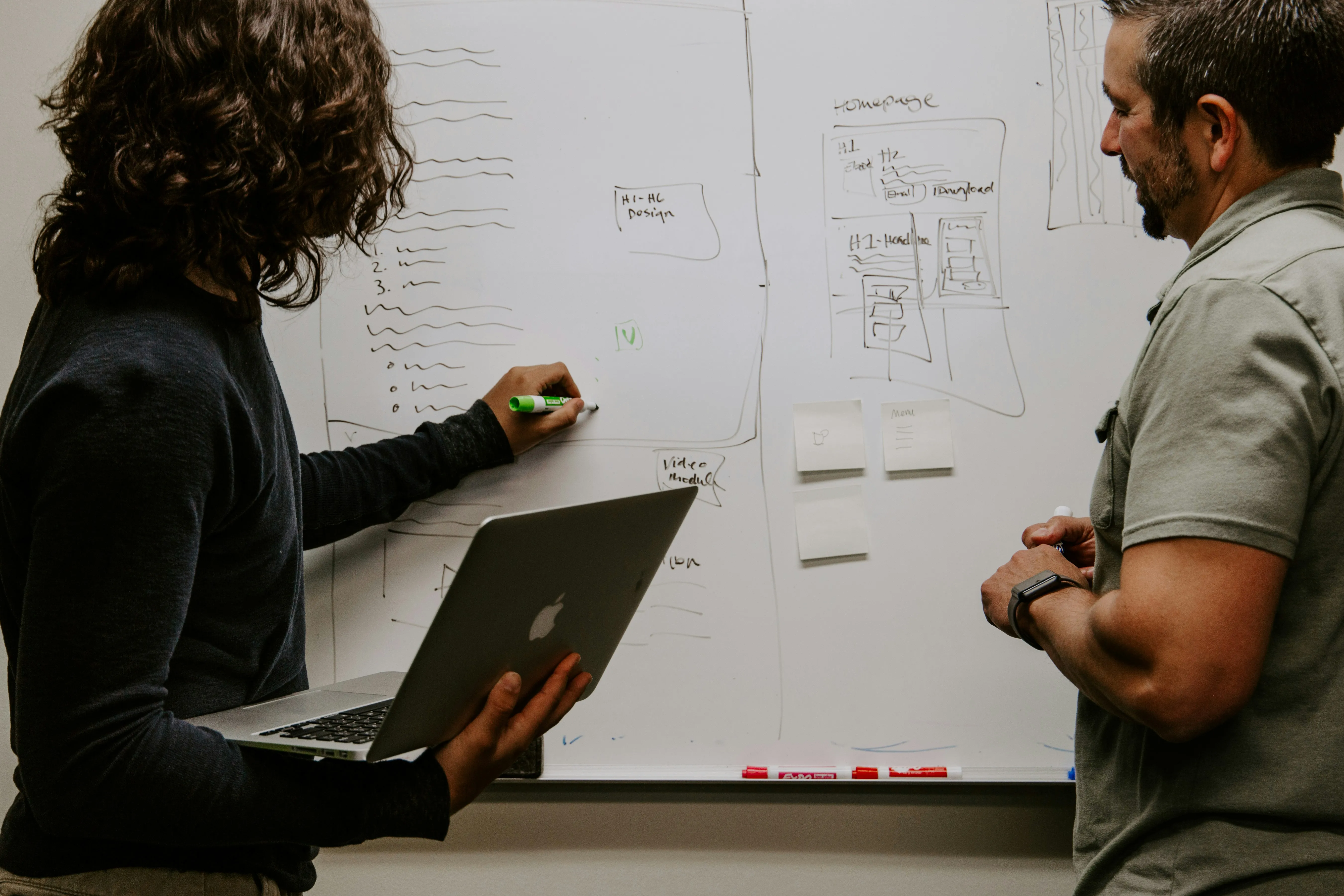 Business strategy meeting between consultant and business owner